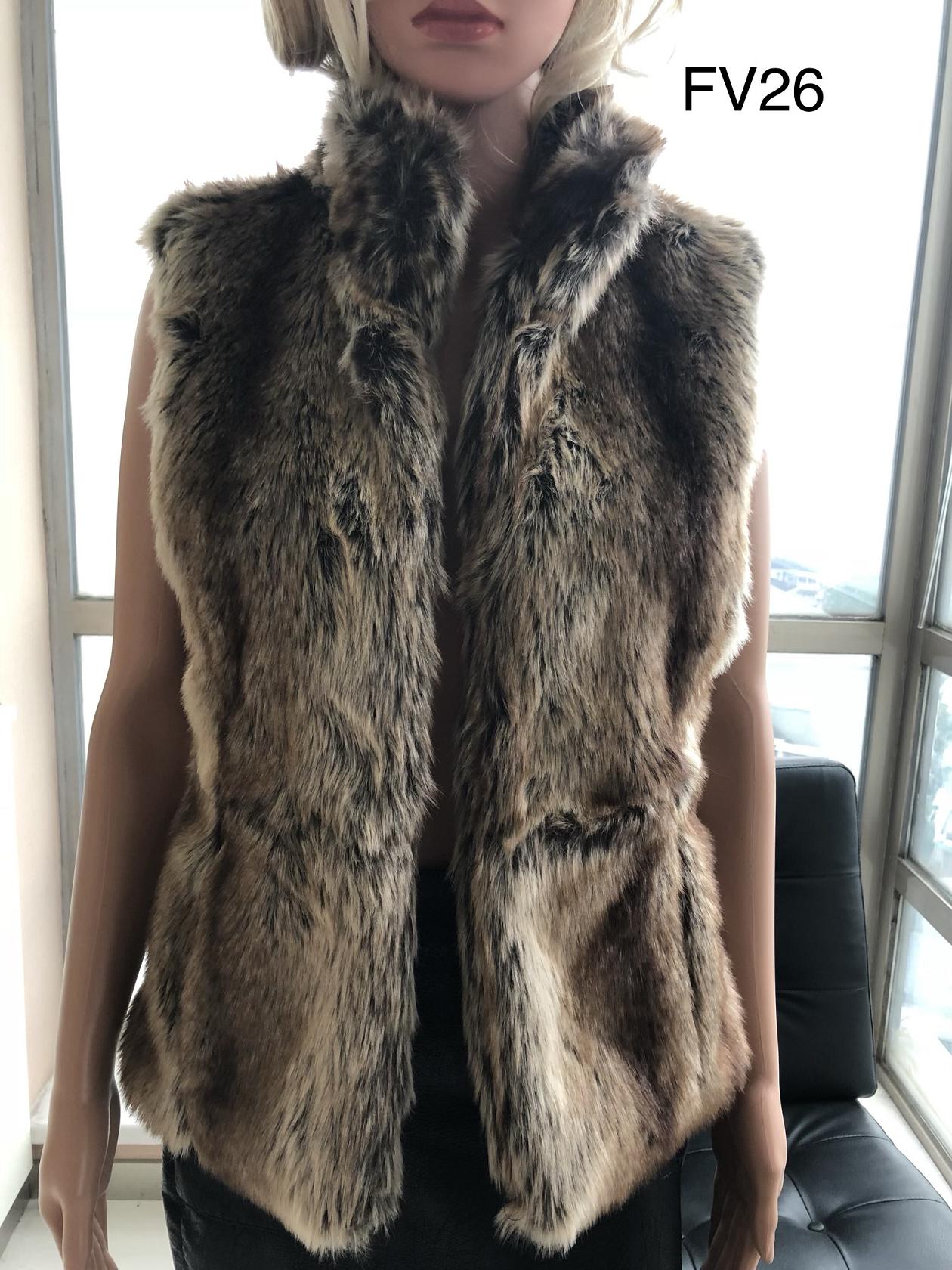 Ladies Jacquard Faux Fur Vest