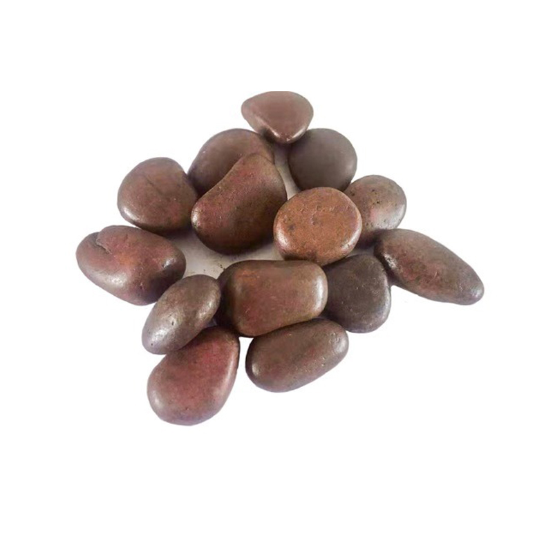 Red color polished pebble/cobble stone