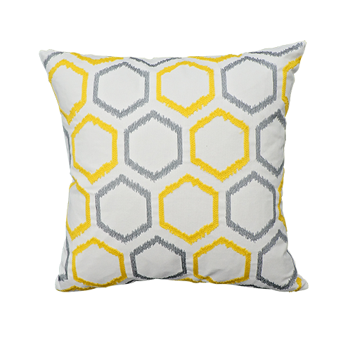 Canvas embroidered cushion