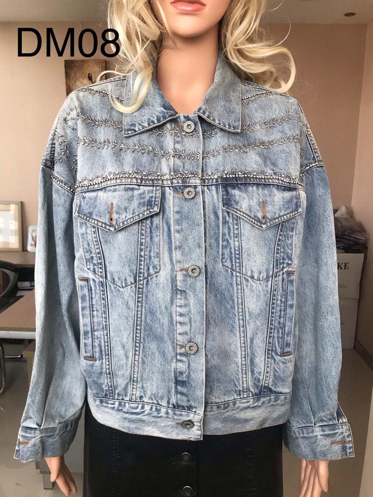 Ladies Print Embroidered Beaded Denim Jacket