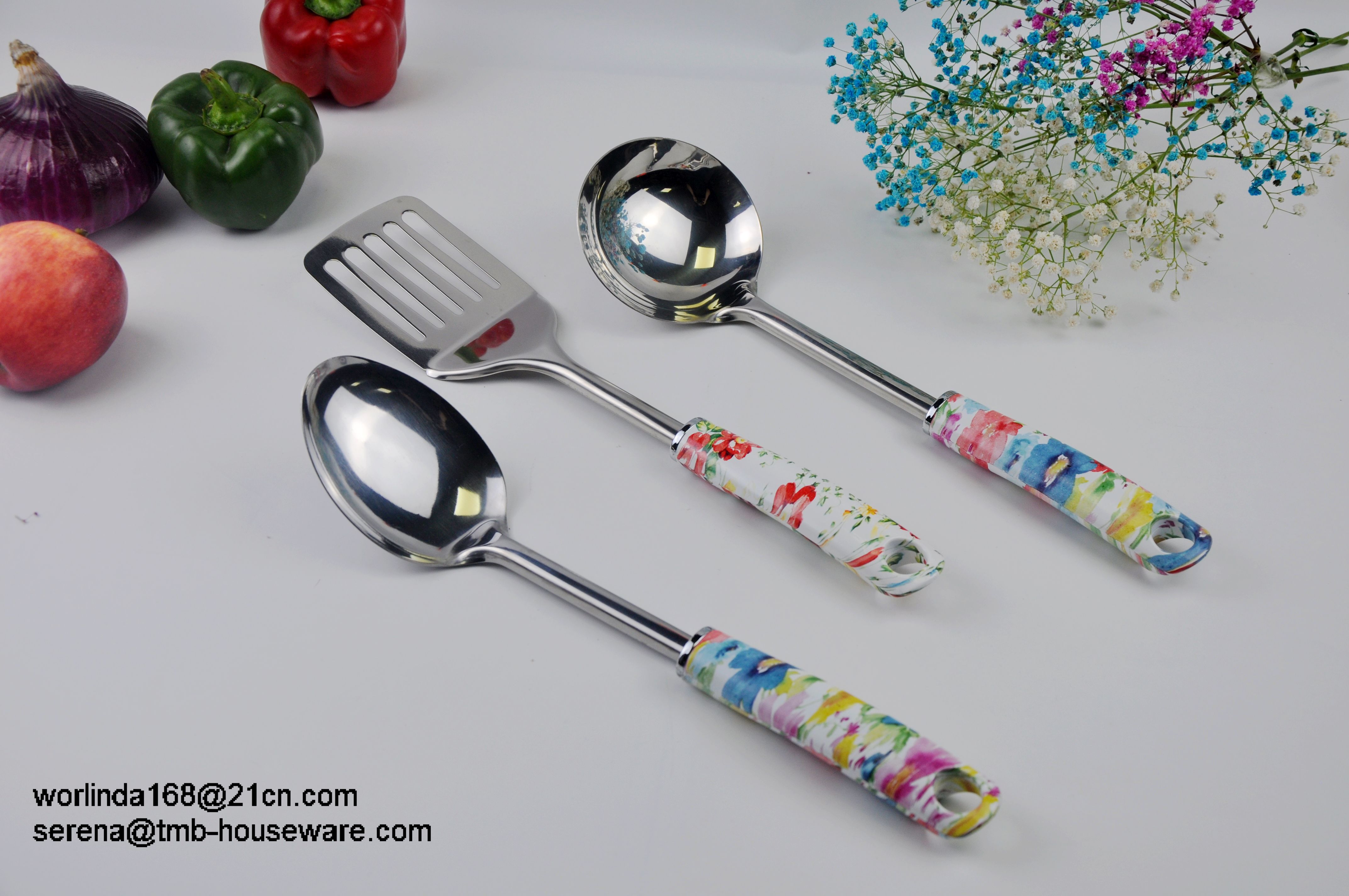 stainless steel kitchen turner and spoon