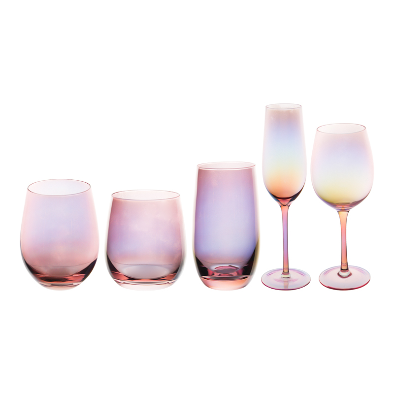 Wine glasses in pink color