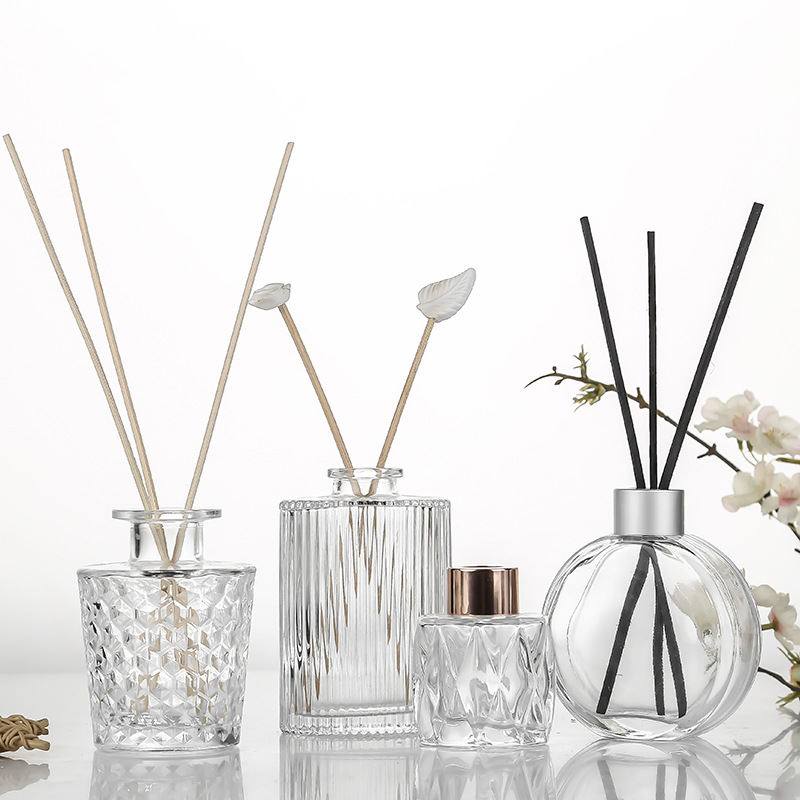 50ml 100ml and 150ml round reed diffuser glass bottle