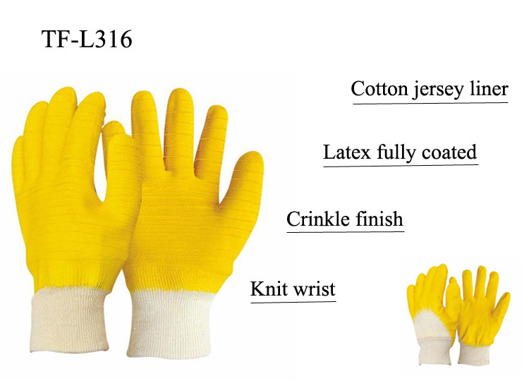 Cotton Jersey Crinkle Latexcoated Gloves