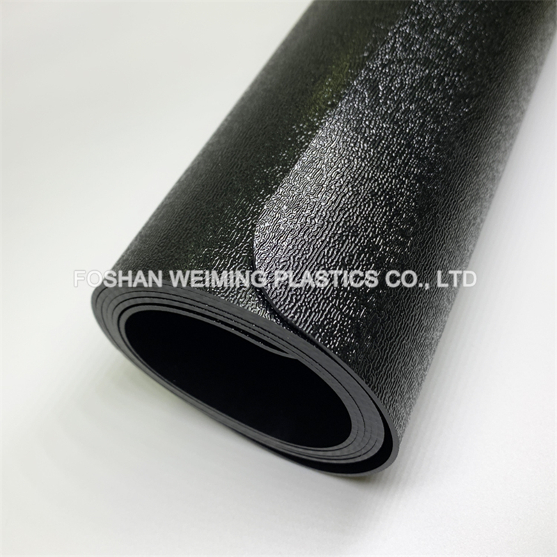 Solid Black Embossed PVC Chair Mat