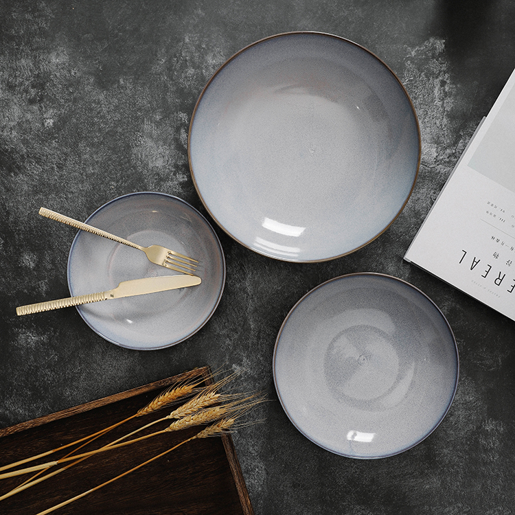 Purple reactive glaze dinnerware