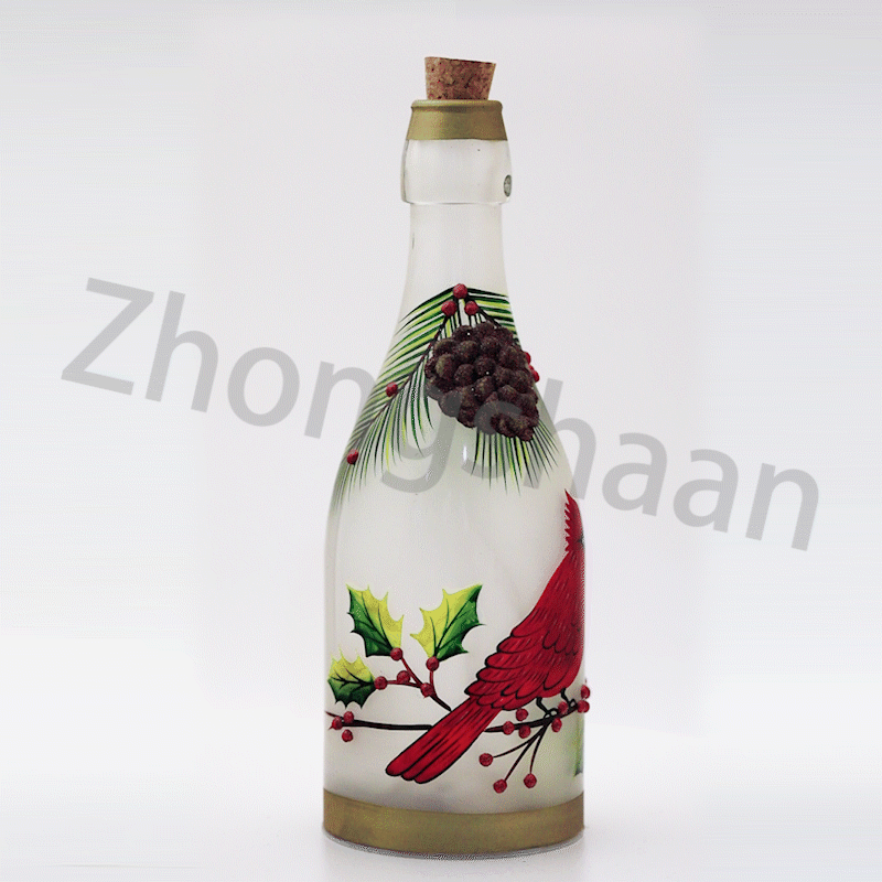 Hand Painted Candle Holder Glass With LED