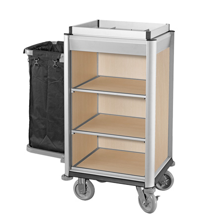 Star Hotel Mini Housekeeping Maid Cart Aluminium Cleaning Trolley