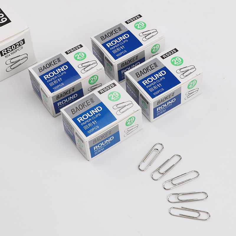 RS029 paper clip high quality office supplies stainless steel 29mm office paper clip