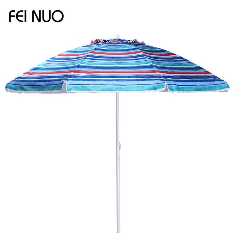 Promotion stripe printing outdoor waterproof foldable shade resort beach umbrella