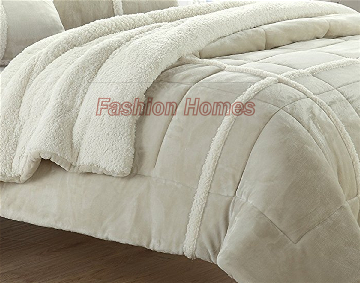 3 pcs Bedding sets High Quality Solid Cashmere Quilt Sets for Winter