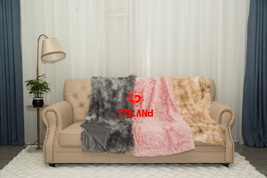 Tie Dye Pv Fur With Flannel Backside 2 Layer Blanket/Throw