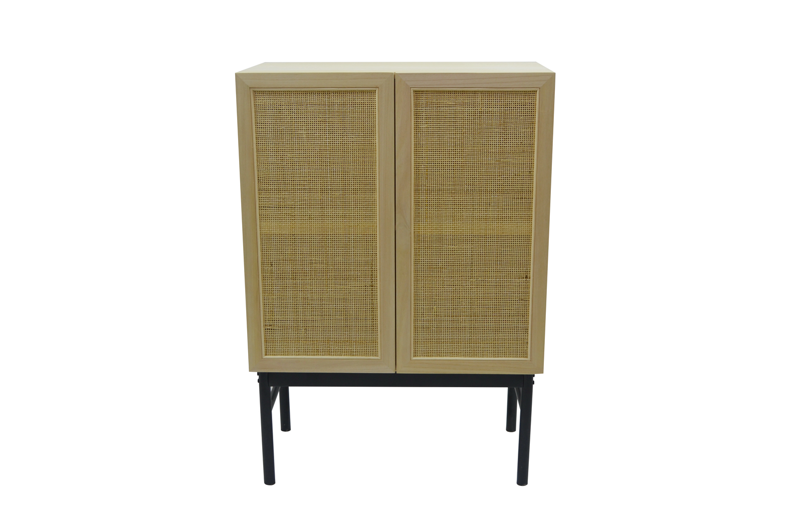 Wood storage cabinet with rattan weave design kitchen