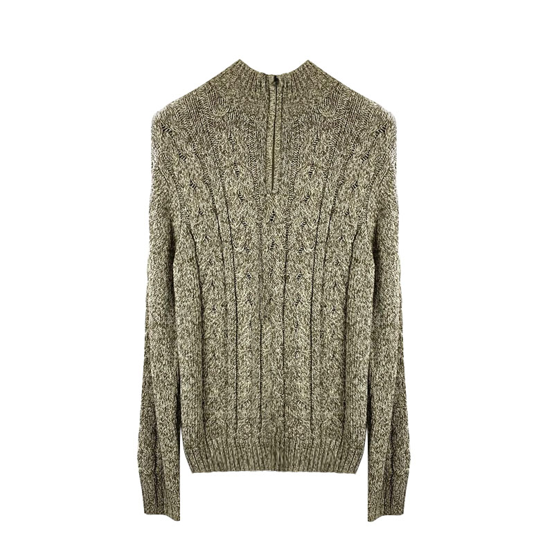 Men's Casual Cable-Knit Turtleneck Pullover Sweater