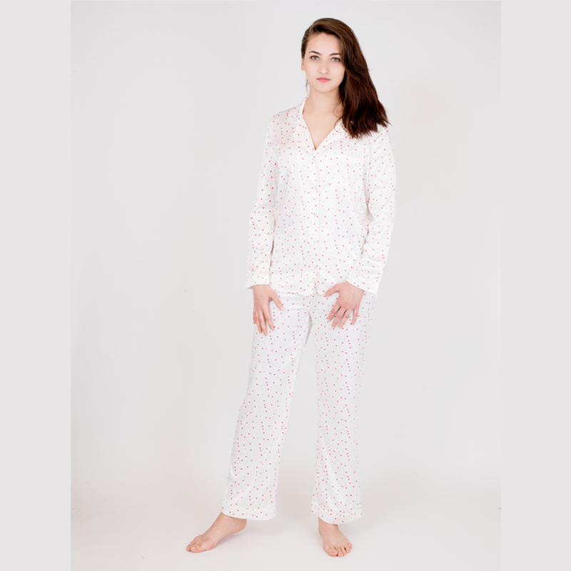 Print elastane satin pajama