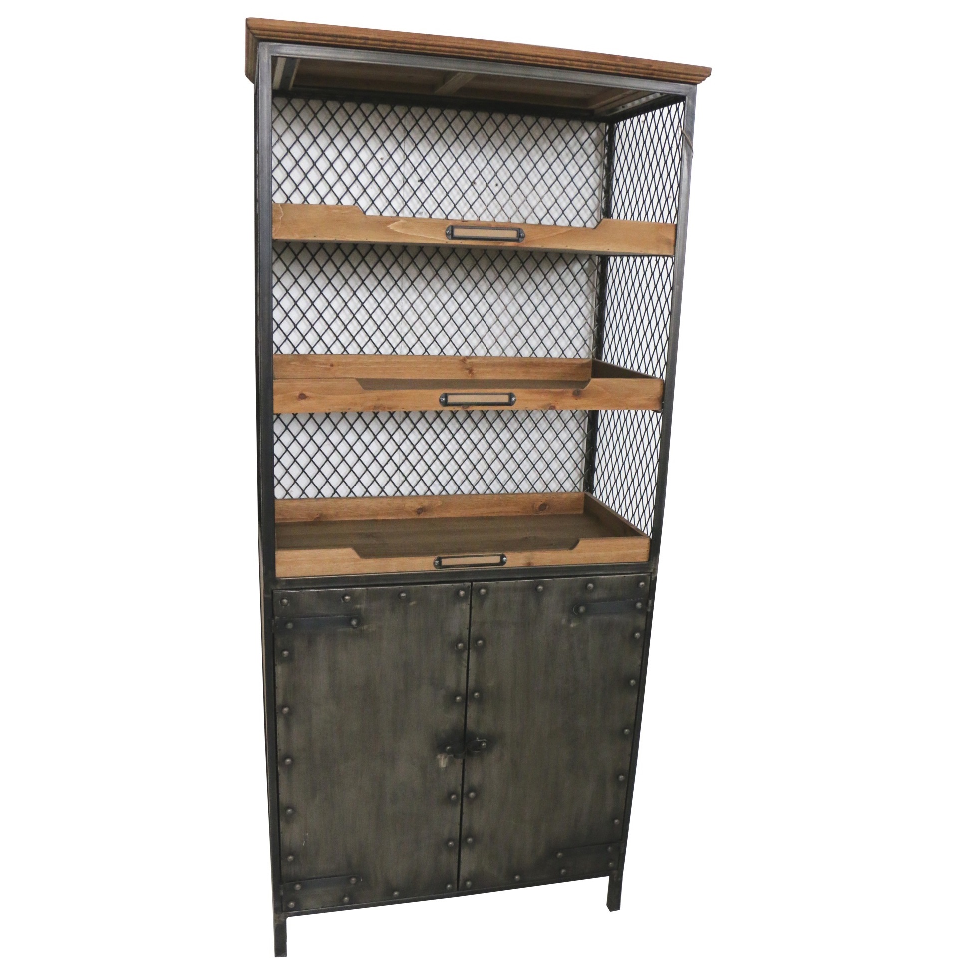 Wooden and Metal Cabinet
