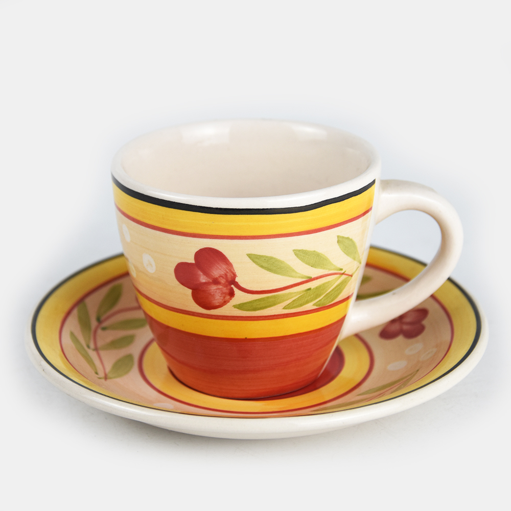 180ml ceramic handpainted cup&saucer