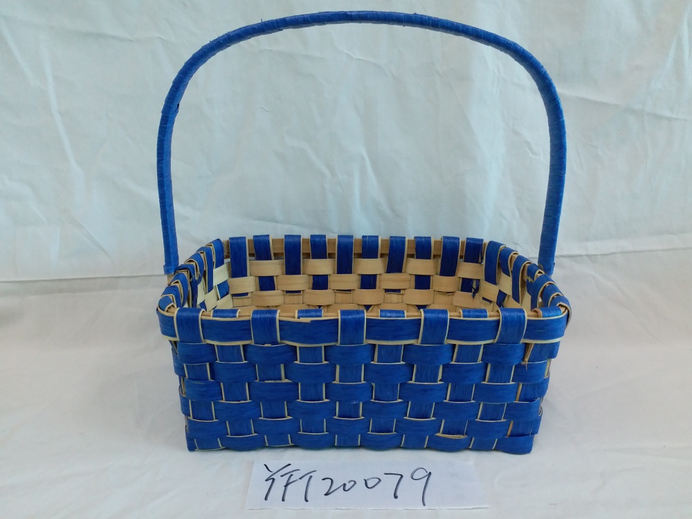 Gushi Yufeng Wicker Basket Gift Baskets Empty rectangle Willow Woven Picnic Basket Easter Candy Basket Storage Wine Basket with Handle Egg Gathering Wedding Basket