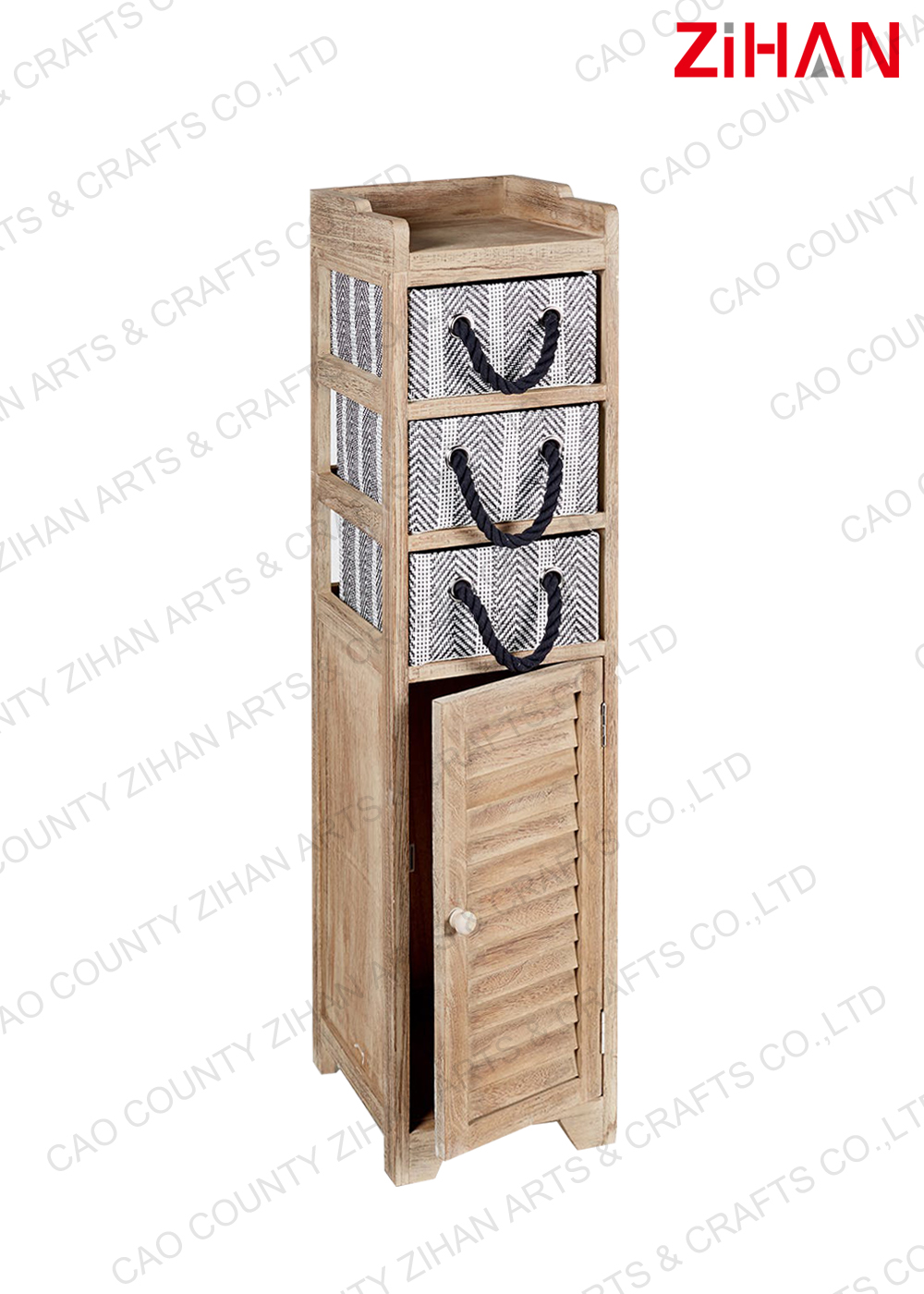 Wooden Cabinet with 3 drawer and one door