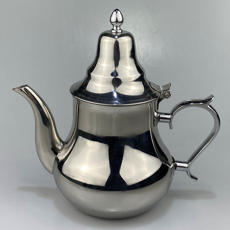 High quality Stainless steel Moroccan Coffee pot Metal Arabic Tea pot Chrome plated Gold Plated
