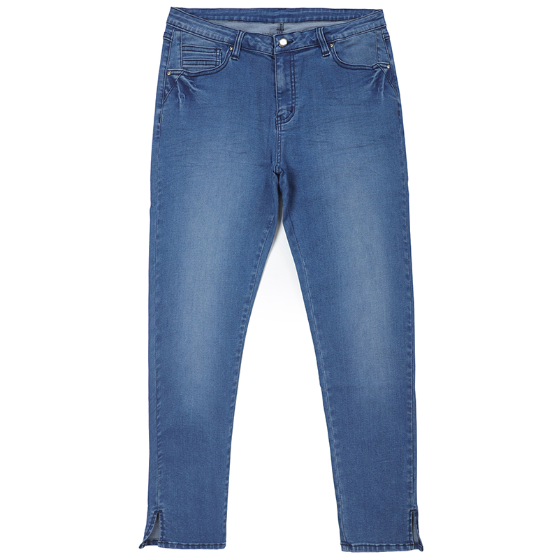 Med Blue Simple style high spandex women denim jeans pants skinny jeans trousers G2634