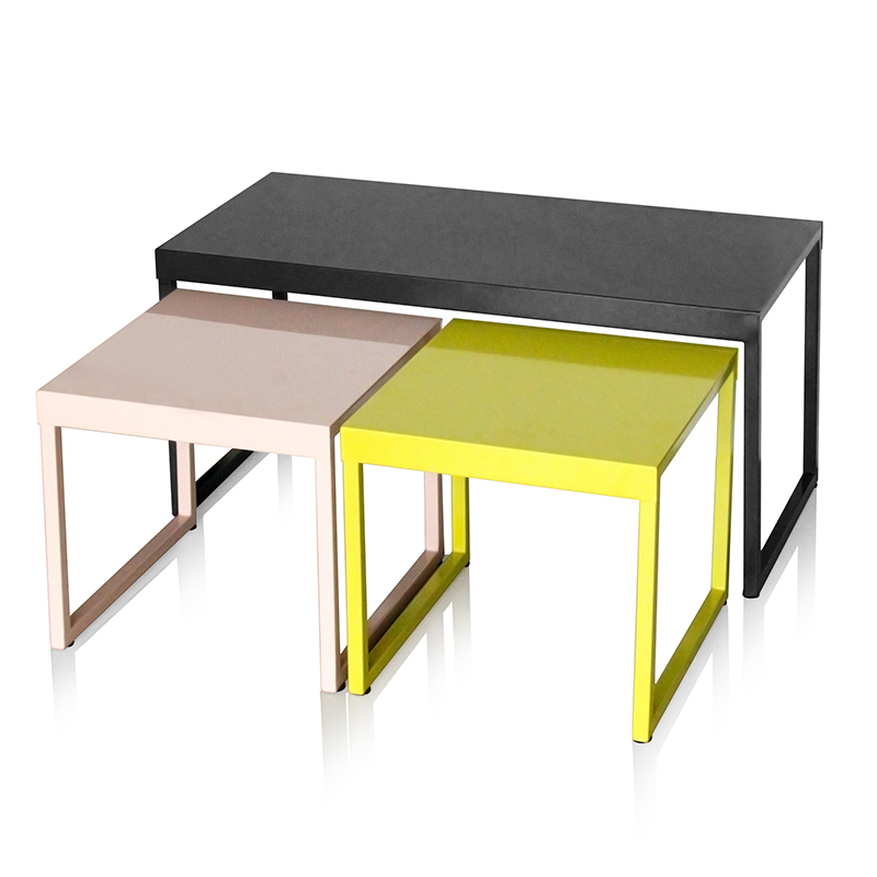 Set Of 3 KD Durable Rectangle Metal Coffee Side Table