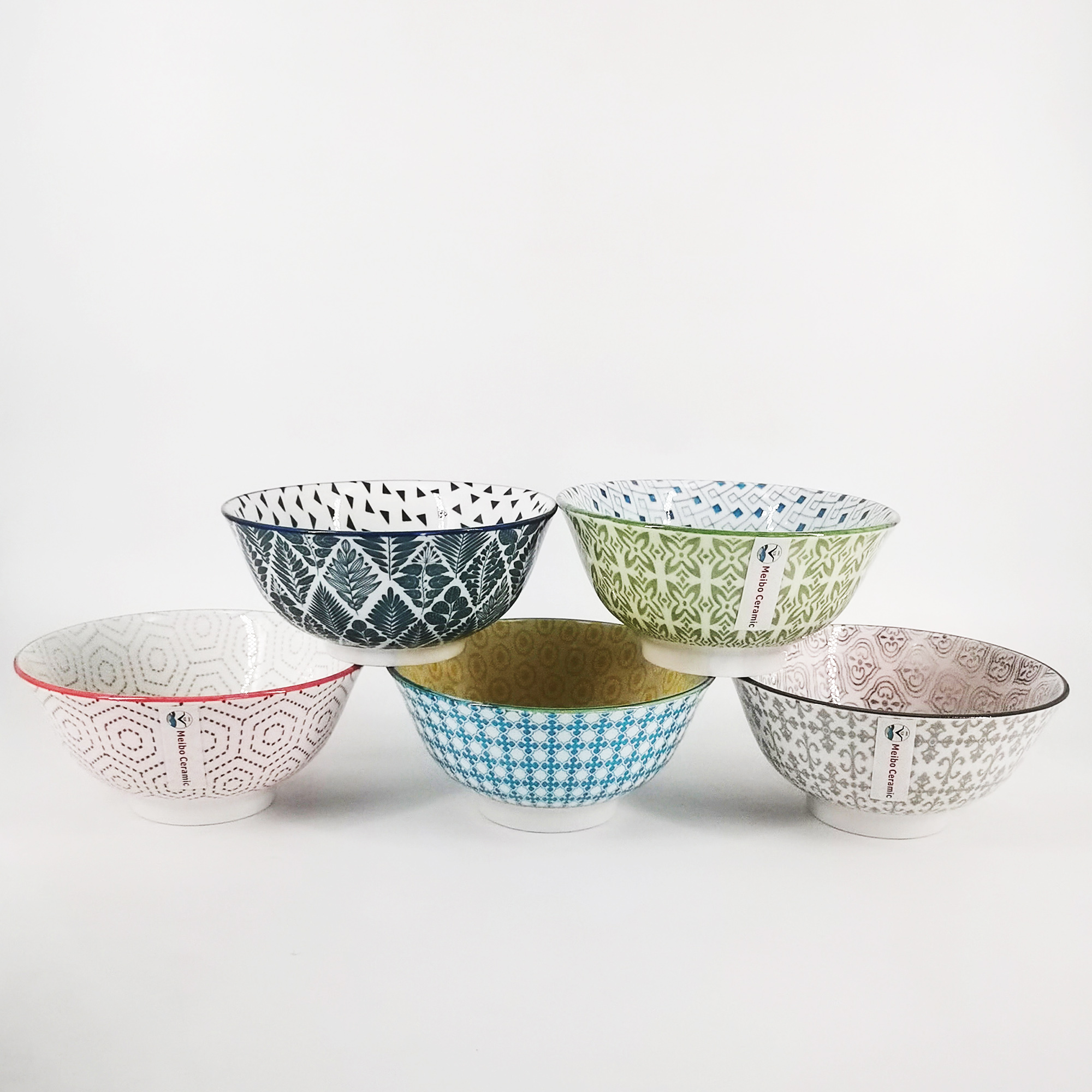 White porcelain 6.25" double-sided printing bowl