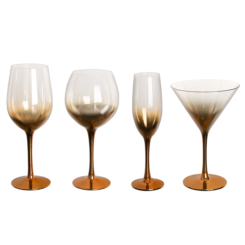 golden plating wine glass set