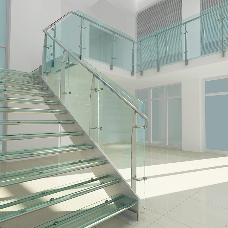 Hot sale tube steel glass clamp stainless steel railing staircase