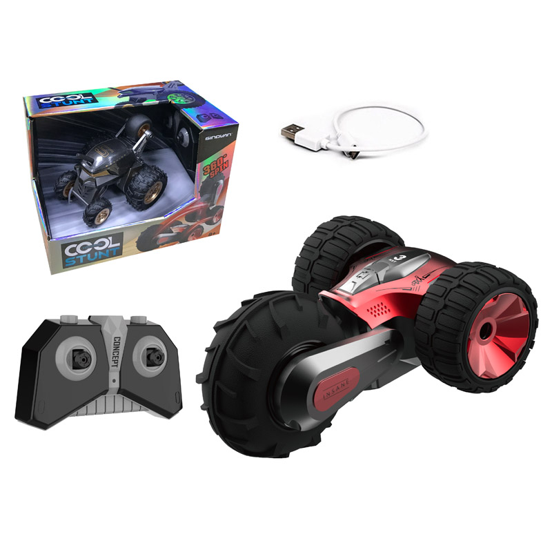 SINOVAN 2.4G plastic stunt toys car with rechargeable battery golden supplier rc stunt car 360