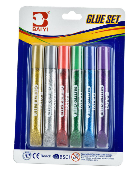 6ct 11g Glietter Glue In Blister