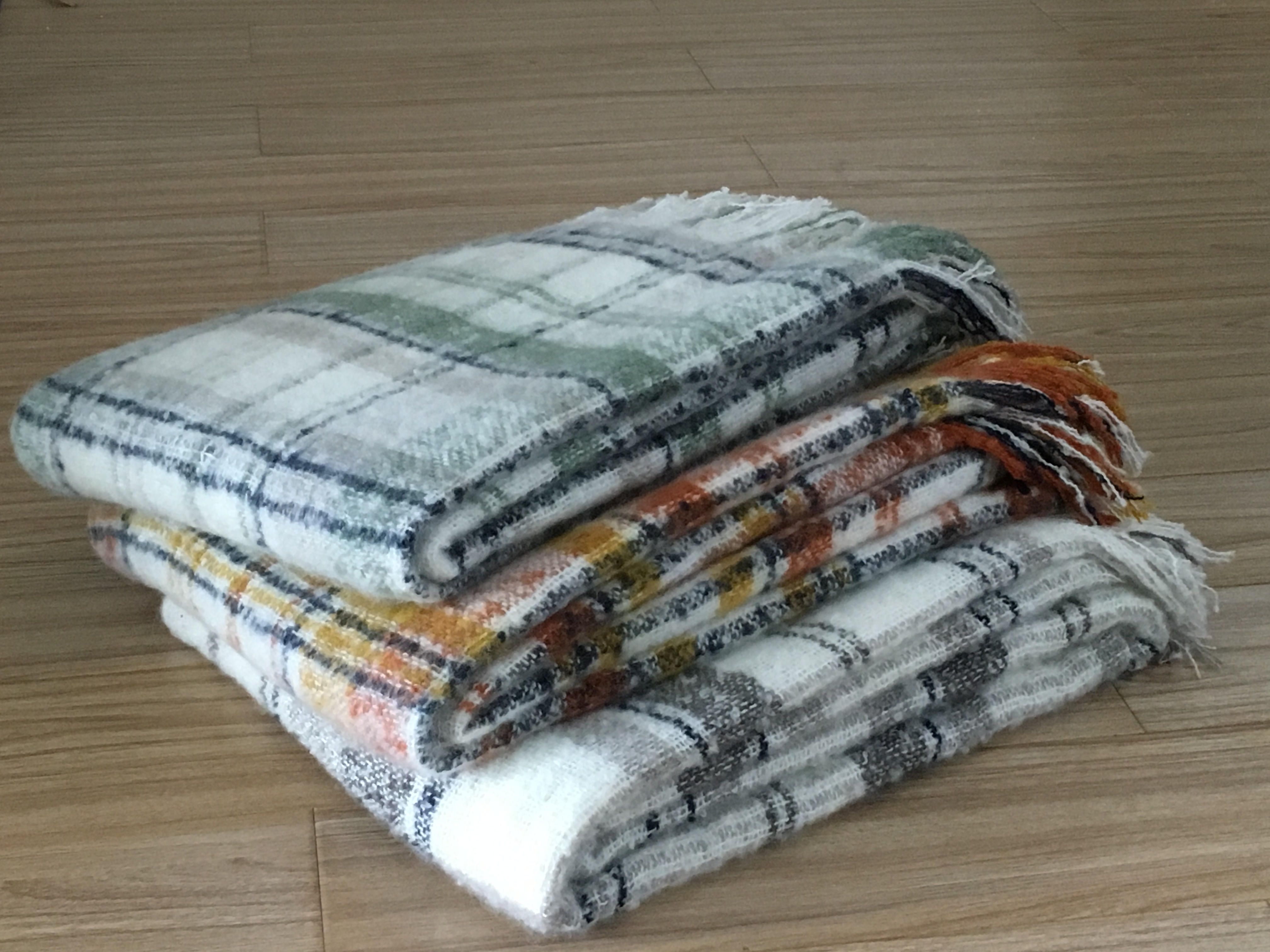 mohair plaid throw