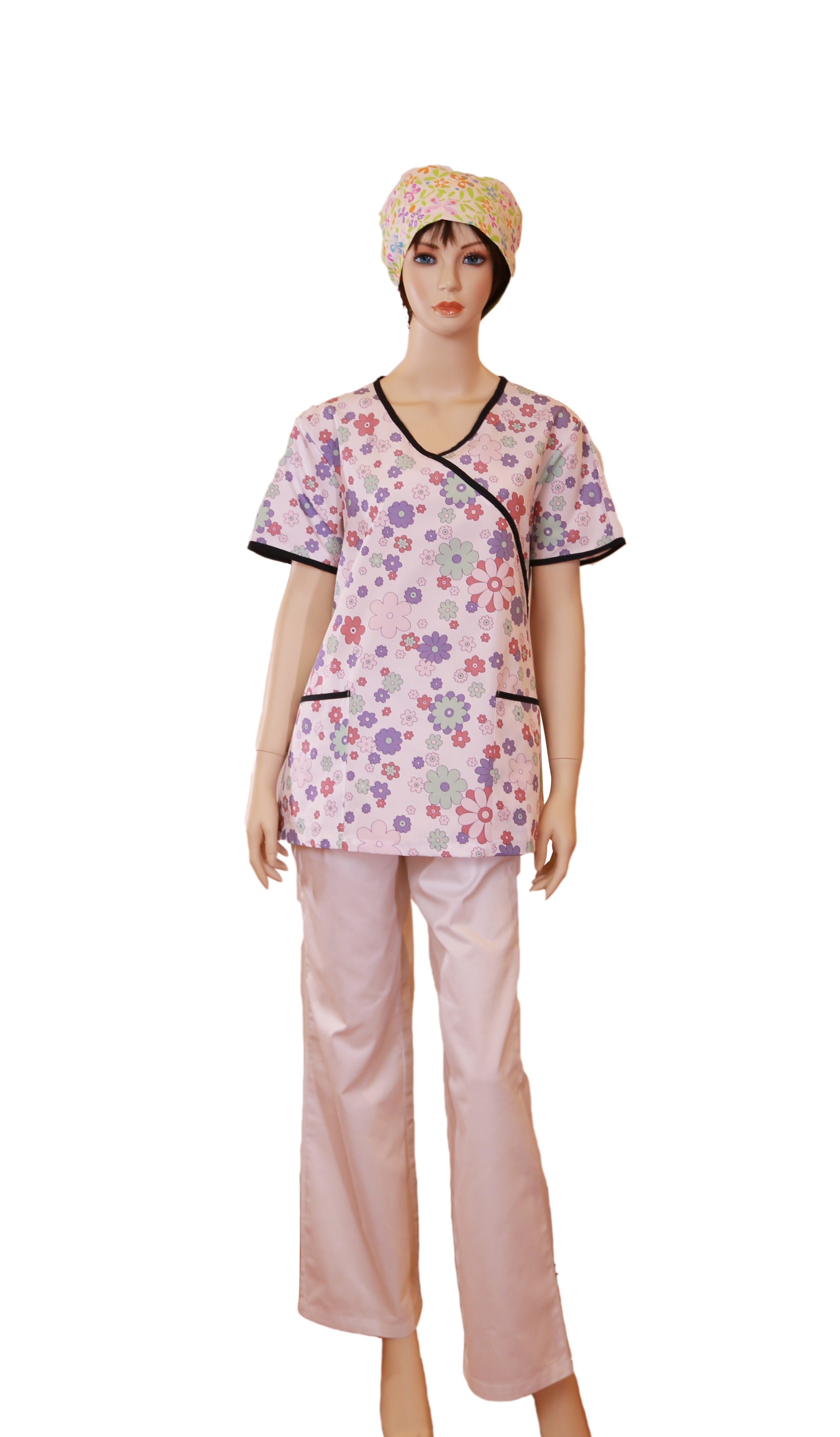 Printed flower medial scrub suit for women style