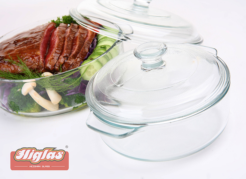 1.0l/2.0l Borosilicate Glass Casserole With Knob Lid