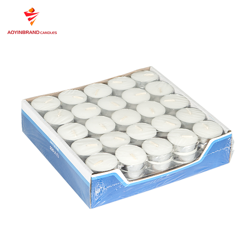 8 hours unscent white cheap mini paraffin tealight candle