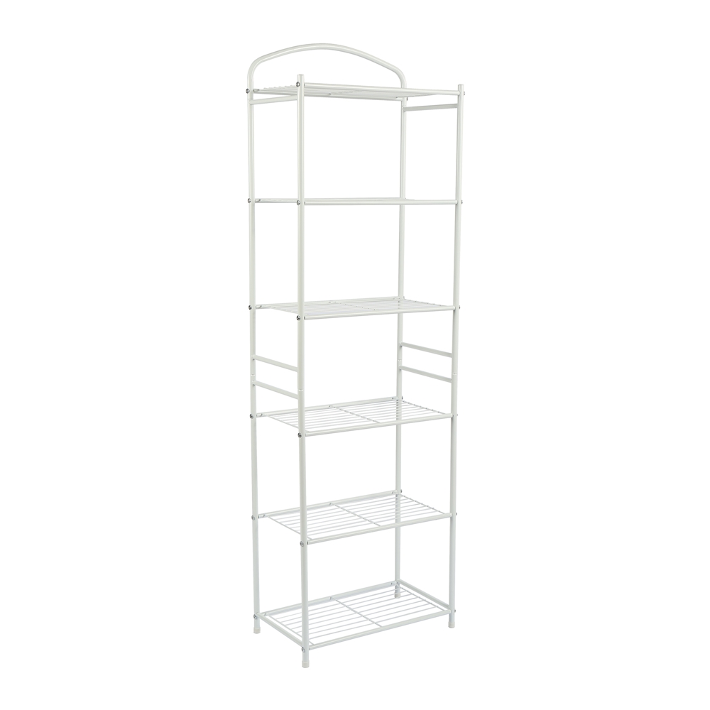 White Metal Space Saver Organizer Rack Storage Bathroom Shelf