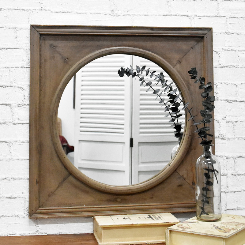 Luckywind Antique Mirror Frame Circular For Home Indoor Decor