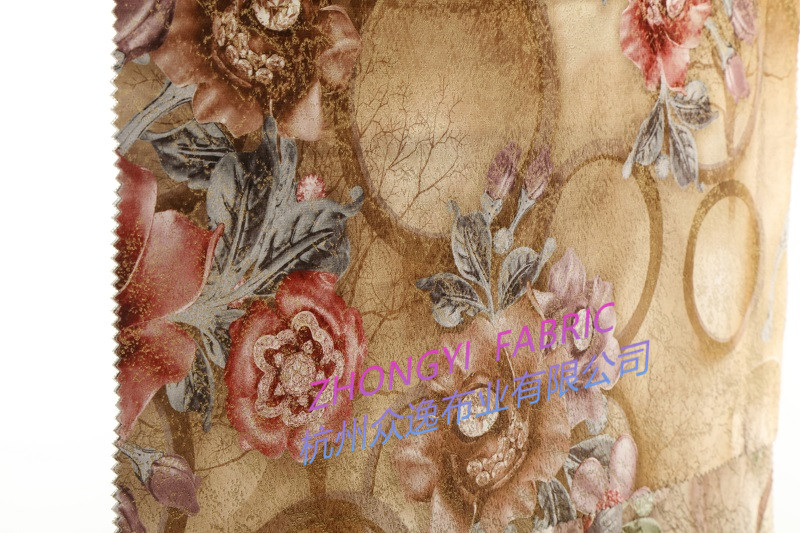 Printed Velvet Fabric for Sofa, Curtain, Pillow and Furnitur