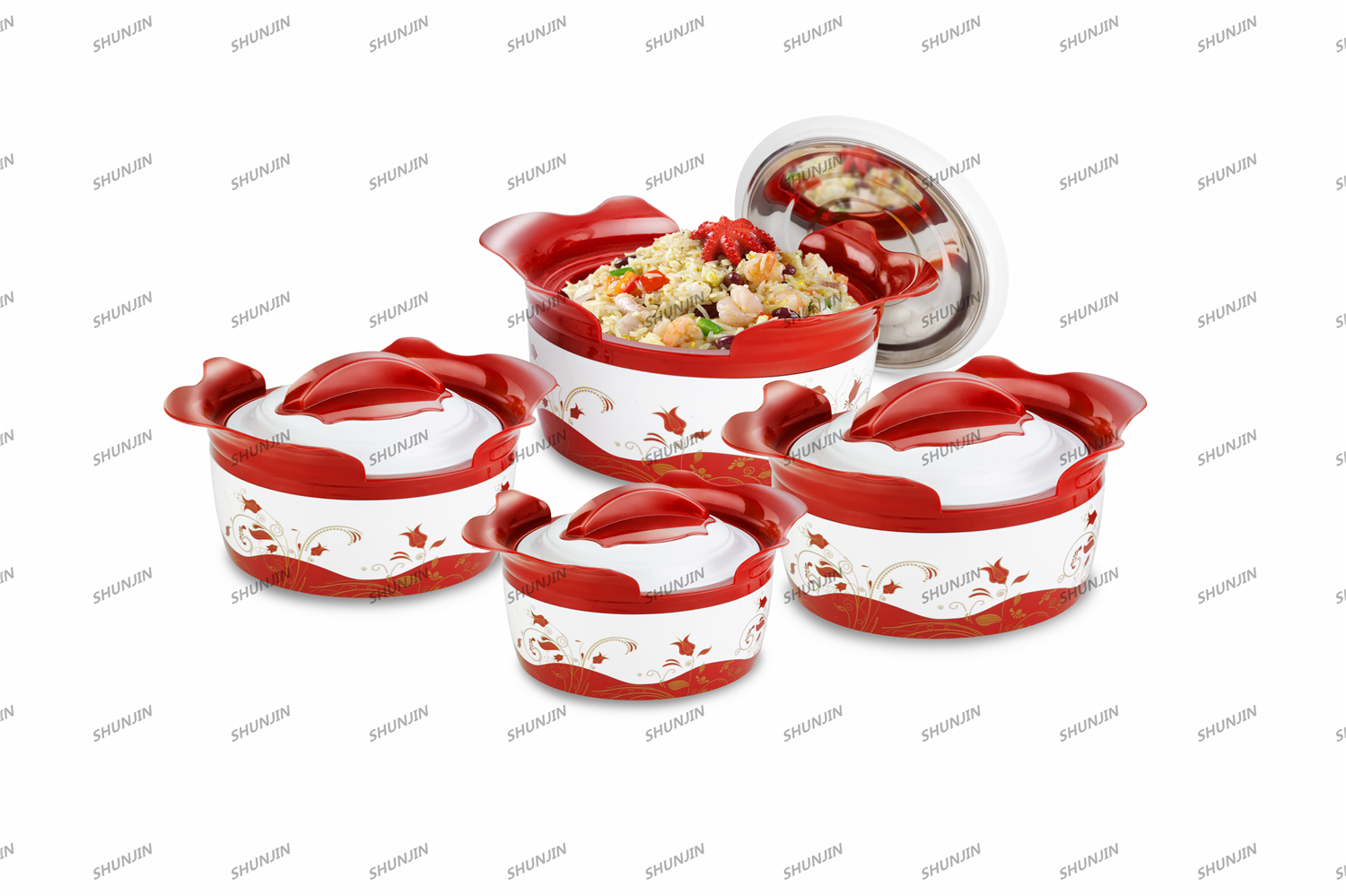 Plastic food warmer set4