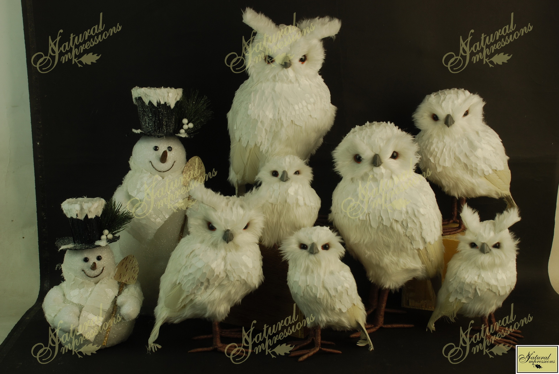 White Artificial fur Owl