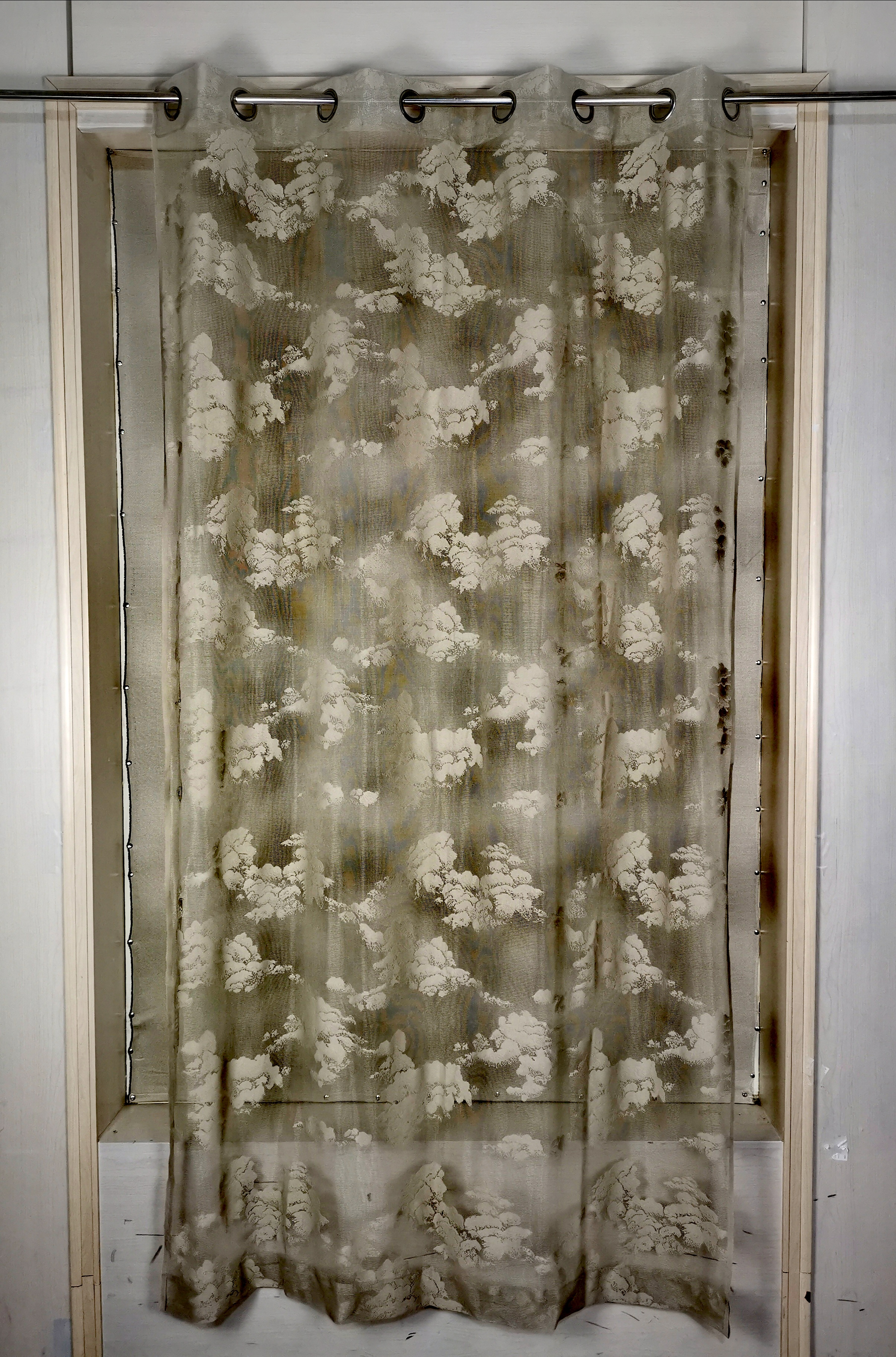 100% polyester knitting curtain