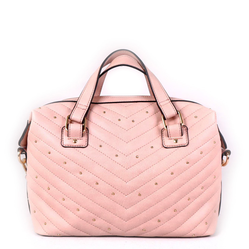 Pale pink quiltting pin-cushion duffle bag