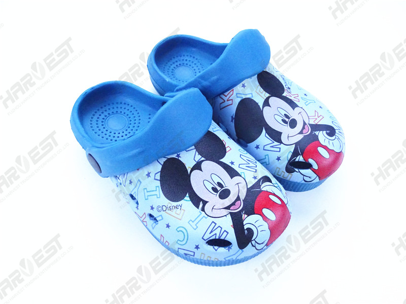 Clog with digtal printing disney crocs slide shoes