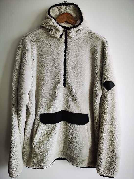 Men's 100% polyester fluffy 1/4 zip hoodie