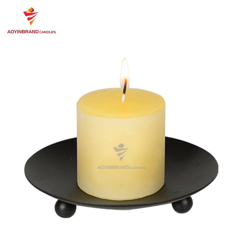 White color Paraffin Wax scented pillar Candles