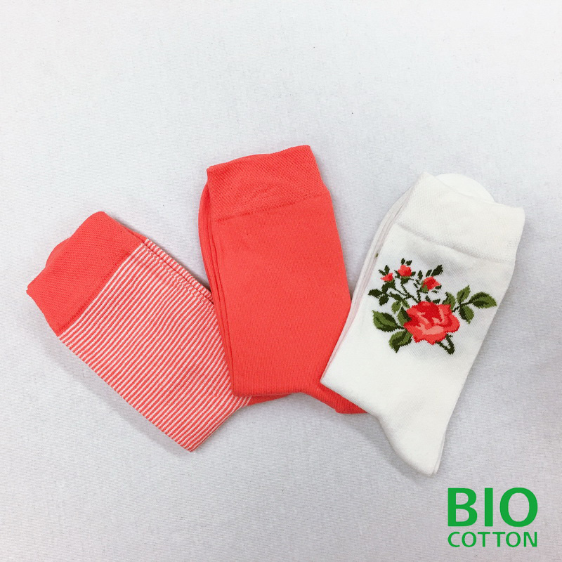 Womens jacqurd socks with organic cotton from GOTS