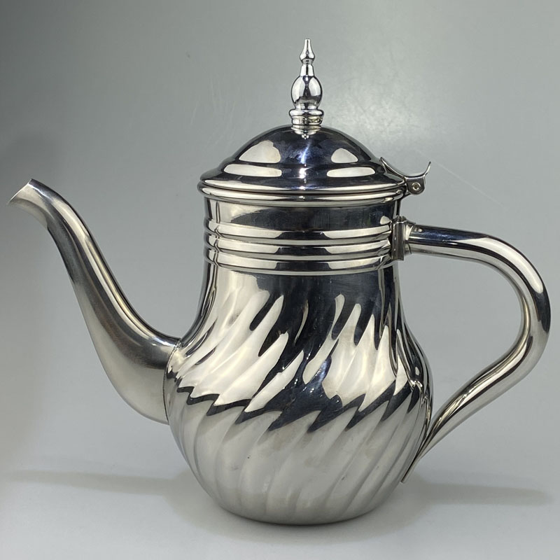 High quality Stainless steel Moroccan Coffee pot Metal Arabic Tea pot Chrome plated Gold Plated