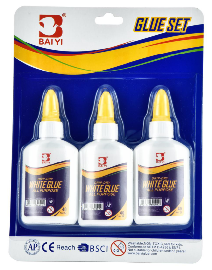 3ct 40g White Glue In Blister
