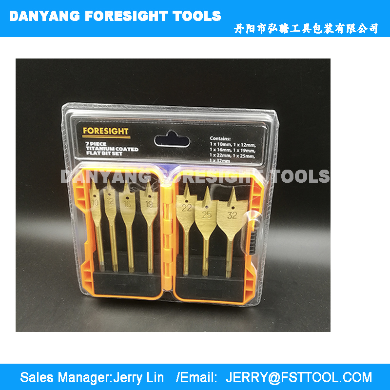 7pcs flat wood drills