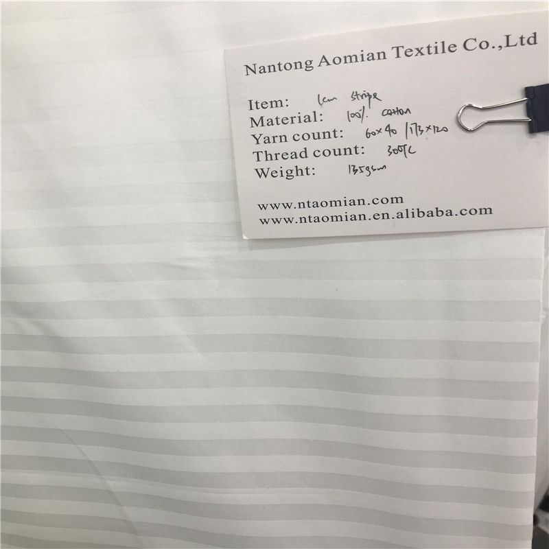 100% cotton 1cm sateen stripe fabric 60*40/173*120 300TC